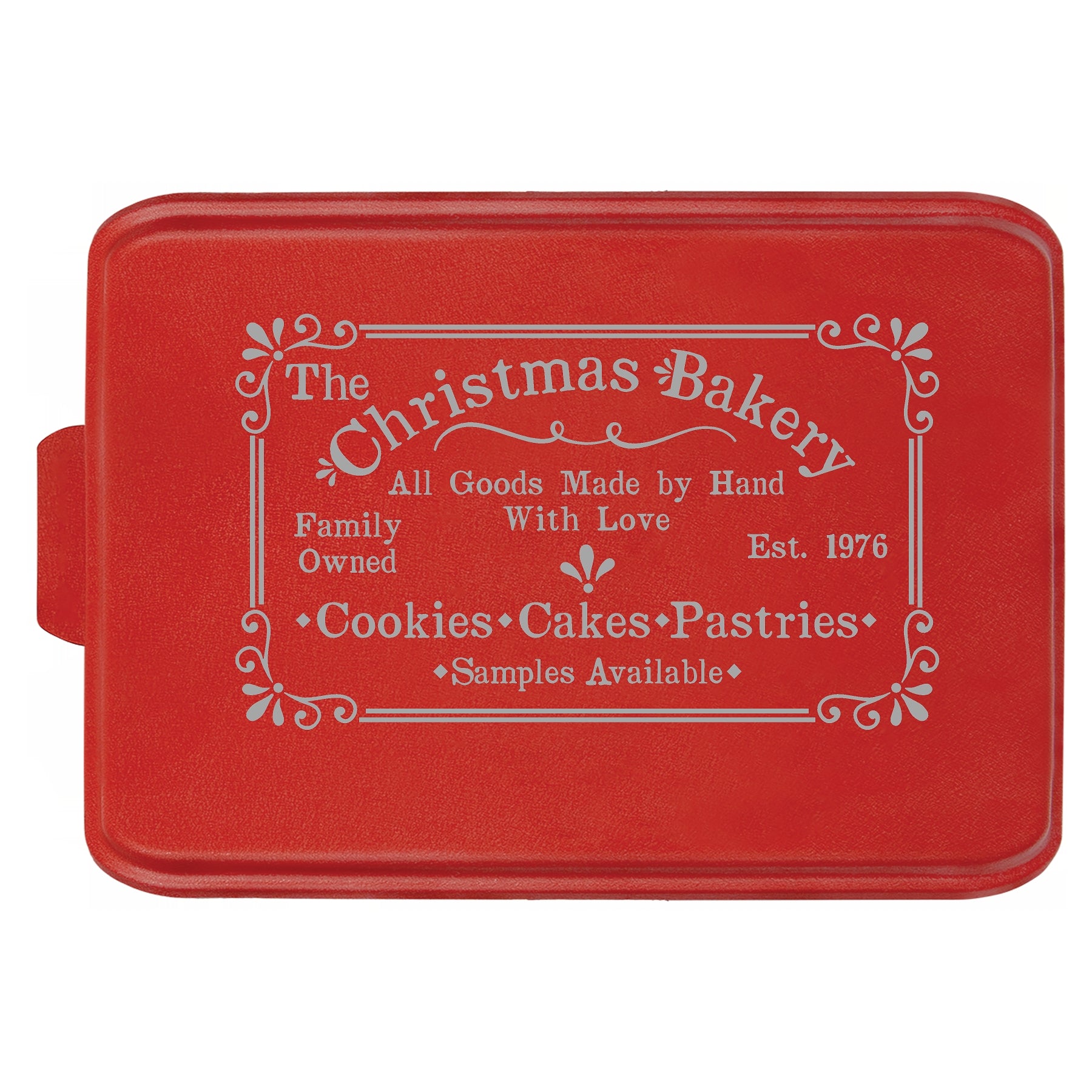 9 x 13 Aluminum Cake Pan with Red Lid - Merry Christmas - ImpressMeGifts
